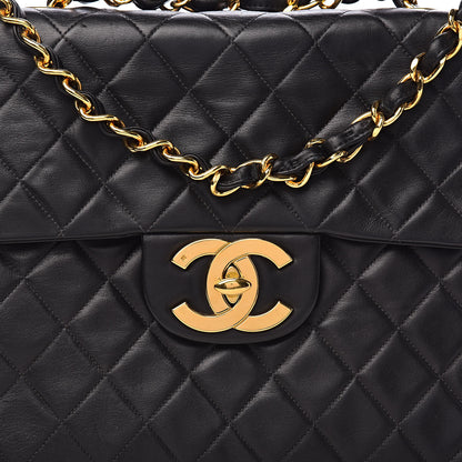 Chanel Lambskin Quilted XL Jumbo Single Flap Black 11 of 11