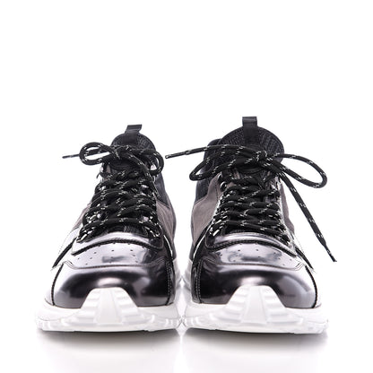 Louis Vuitton Metallic Patent Suede Run Away Sneakers 9 Grey 2 of 8