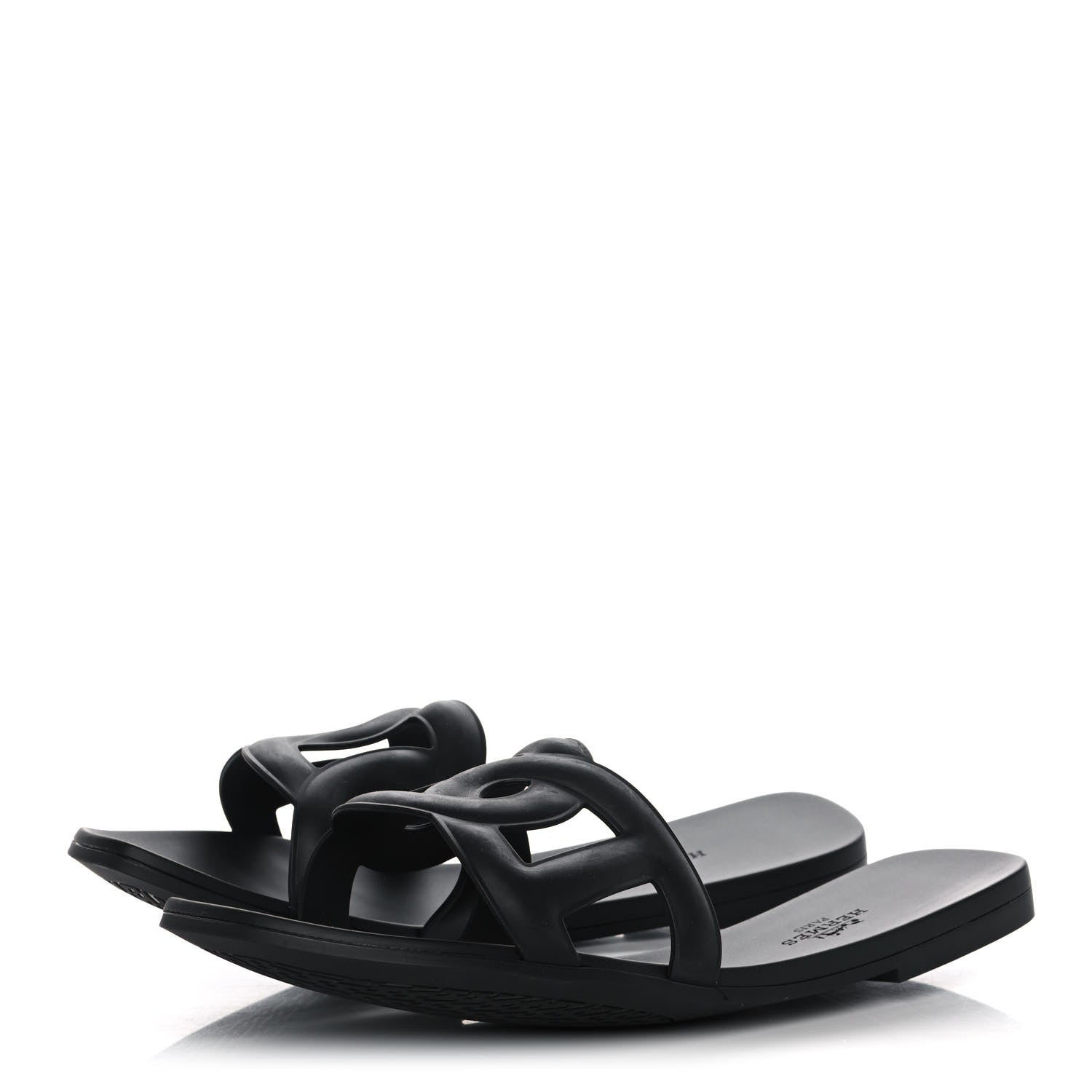 Hermes Rubber Aloha Sandals 39 Black 3 of 8