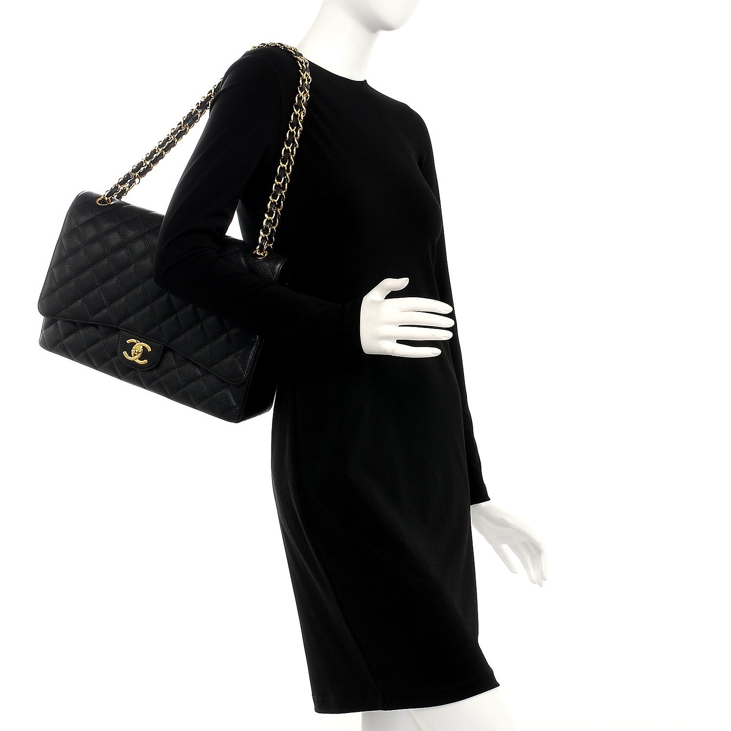 Chanel Caviar Quilted Maxi Double Flap Black 2 of 11