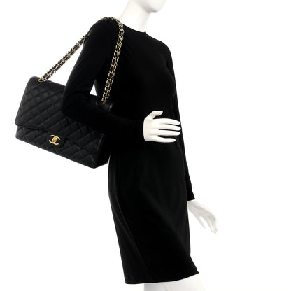 Chanel Caviar Quilted Maxi Double Flap Black 2 of 11