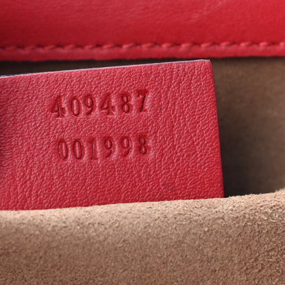 Gucci GG Supreme Monogram Calfskin Small Padlock Shoulder Bag Beige Hibiscus Red New Rosette 8 of 10