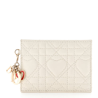 Christian Dior Lambskin Cannage DiorAmour Lady Dior Card Holder White 1 of 11