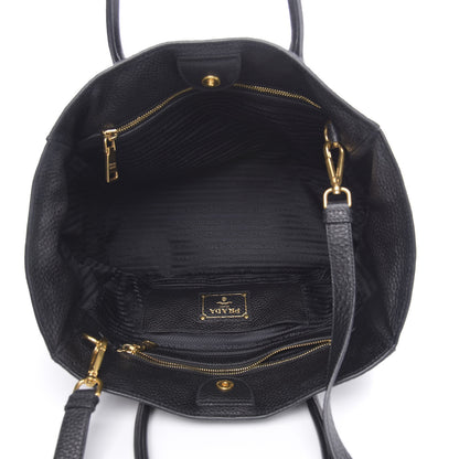Prada Vitello Daino Tote Black 6 of 10