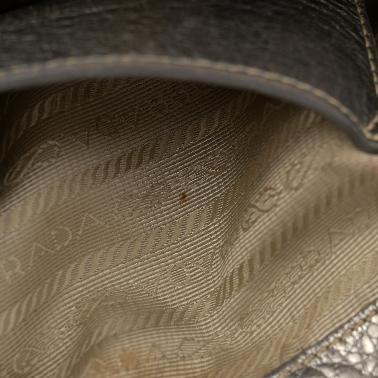 Prada Metallic Vitello Daino Side Pocket Hobo Acciaio 11 of 25