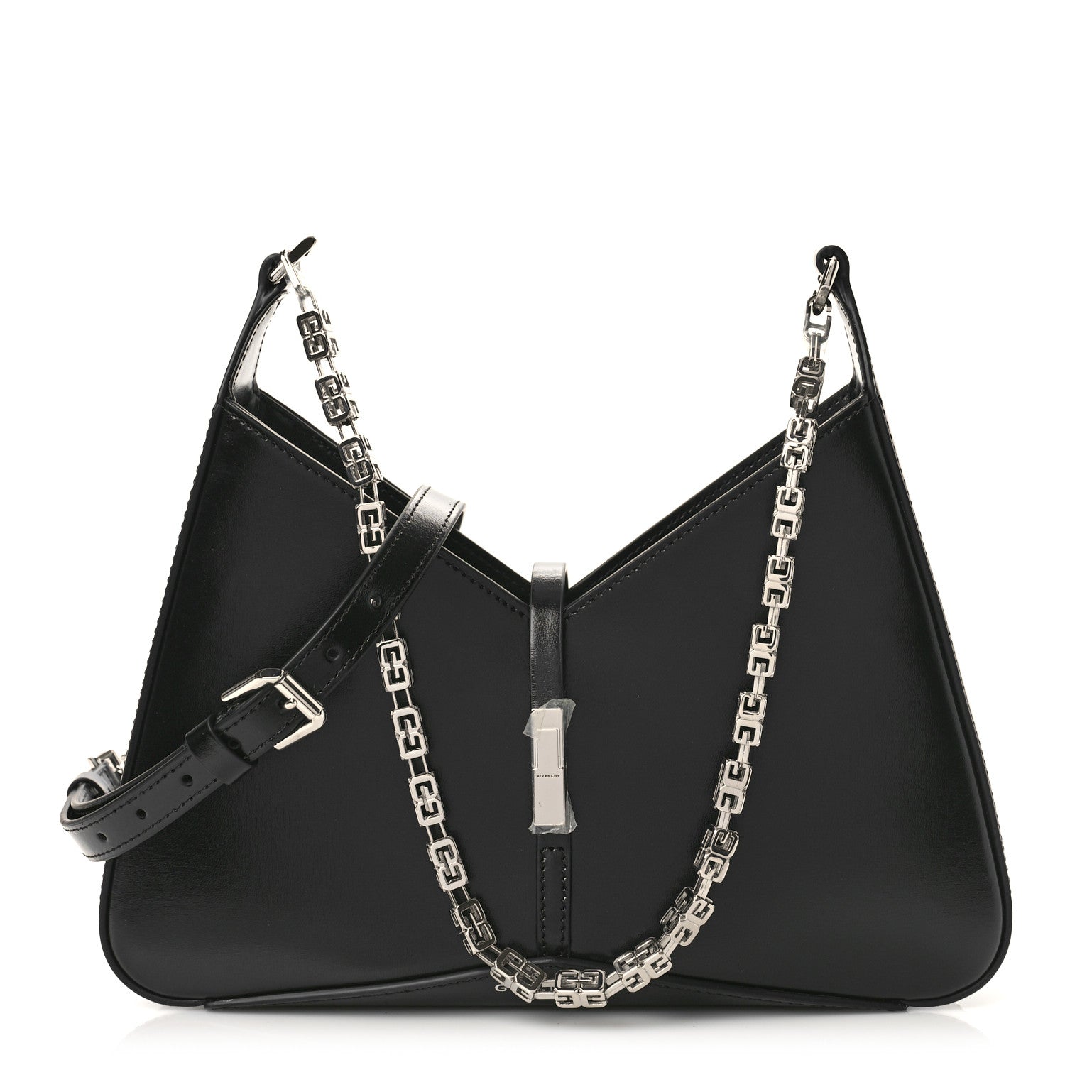 Givenchy Box Calfskin Small Zipped Cut Out Shoulder Bag Black 1 of 10