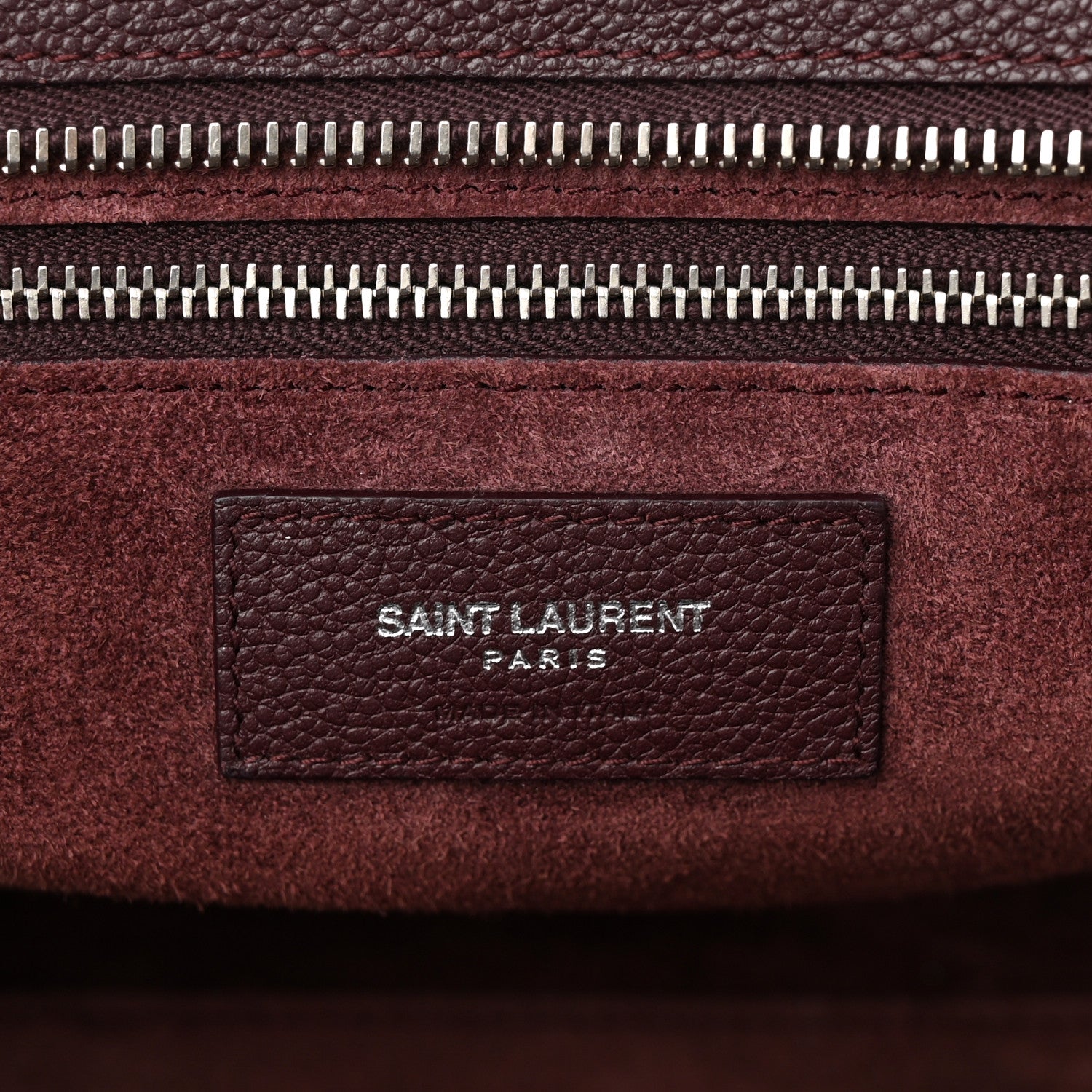 Saint Laurent Grained Calfskin Small Cabas Rive Gauche Amaranto 5 of 10