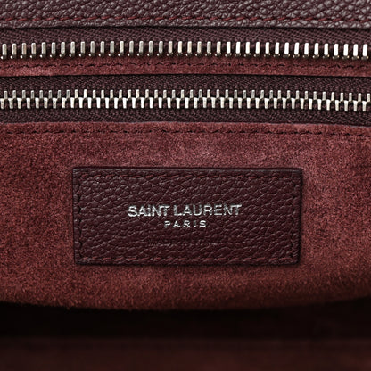 Saint Laurent Grained Calfskin Small Cabas Rive Gauche Amaranto 5 of 10
