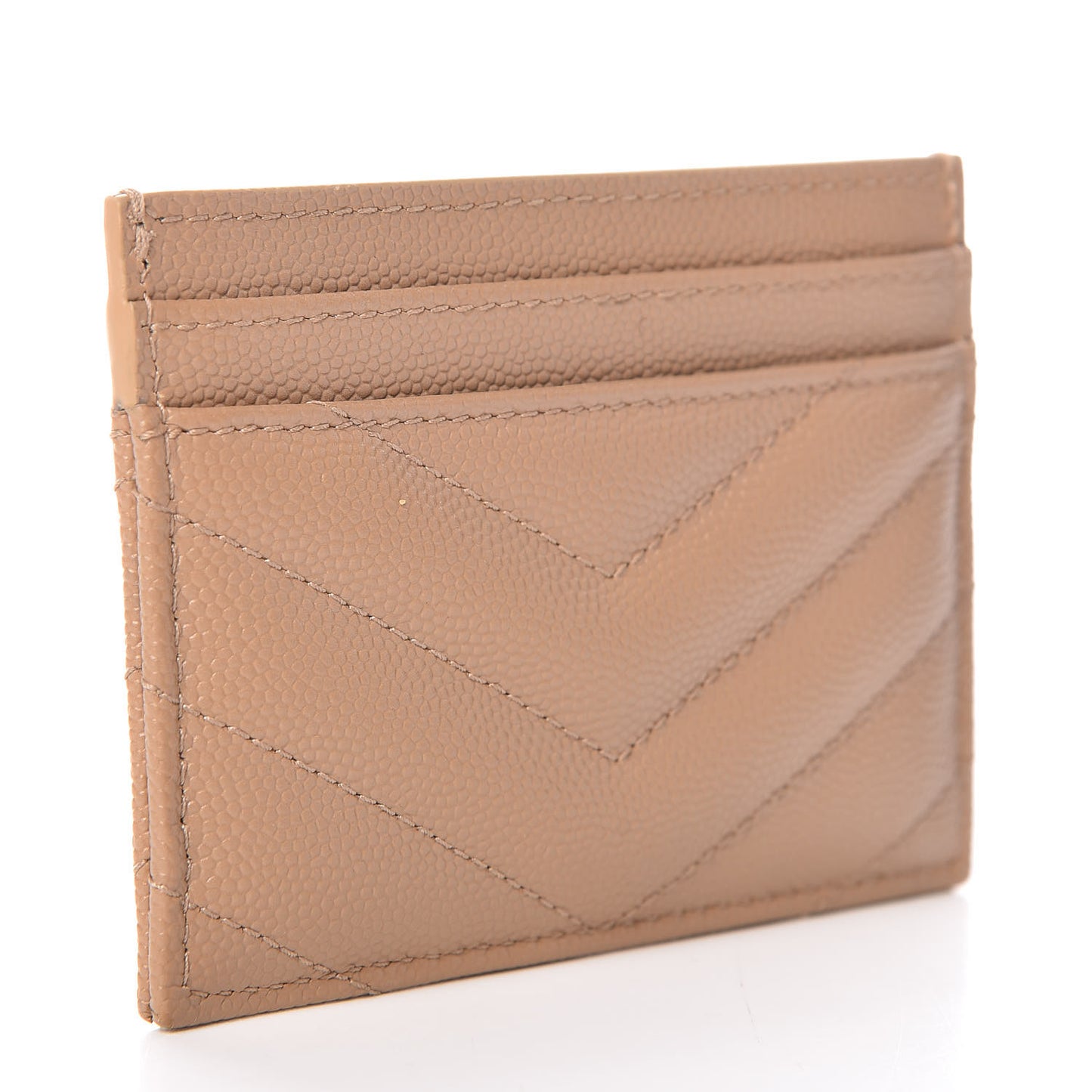 Grain De Poudre Matelasse Chevron Monogram Credit Card Case Cork