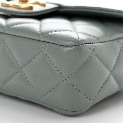 Chanel Lambskin Quilted Casino Chips Mini Square Flap Grey 10 of 10