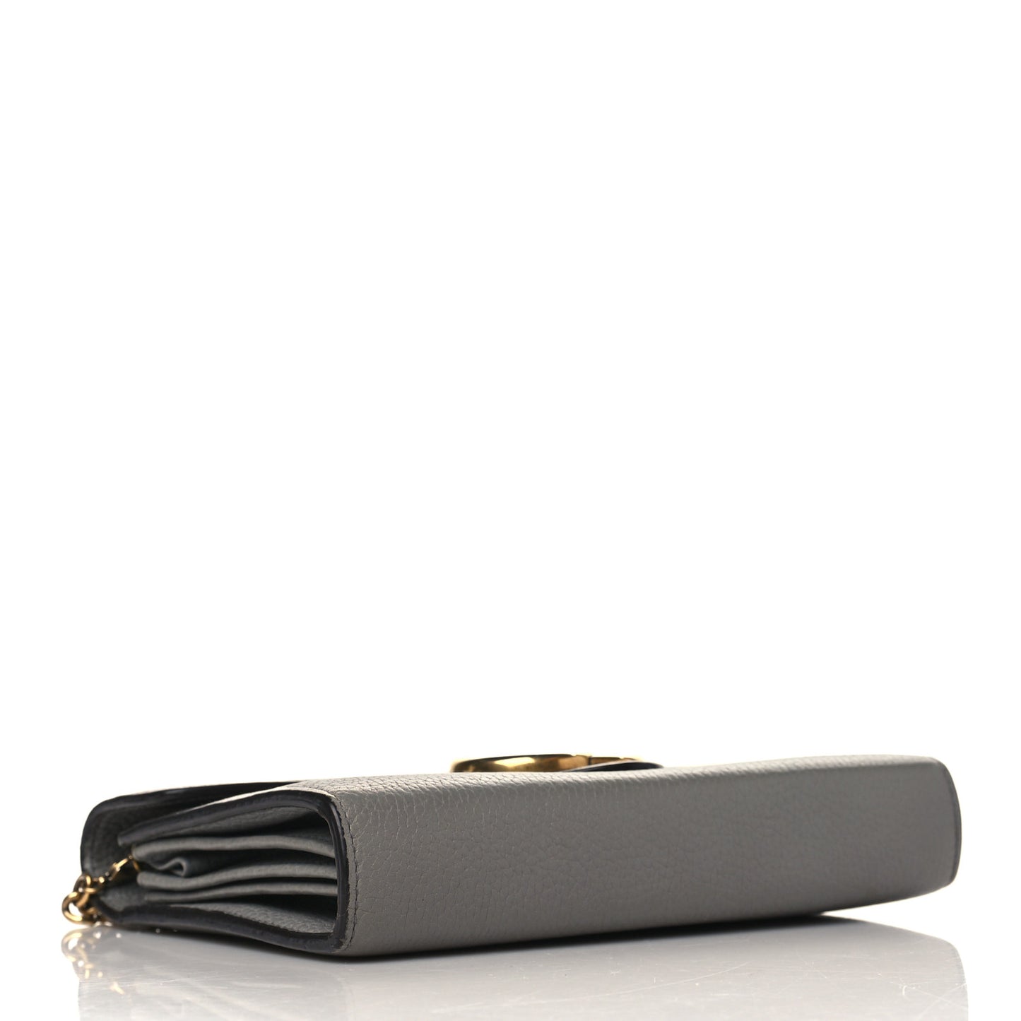 Cellarius Calfskin GG Marmont Chain Wallet Deep Grey