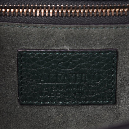 Valentino Garavani Pebbled Calfskin Small Glam Lock Rockstud Flap Dark Green 6 of 9