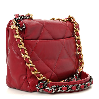 Chanel Goatskin Quilted Medium Chanel 19 Flap Red 3 of 11