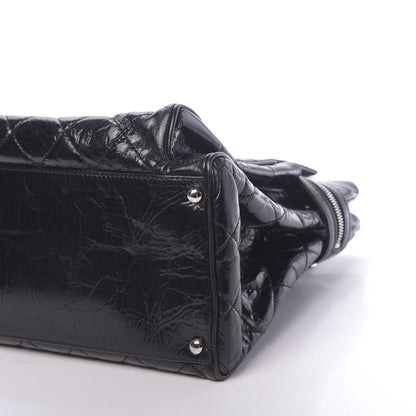Chanel Glazed Calfskin Quilted Large New Portobello Tote Black 10 of 11