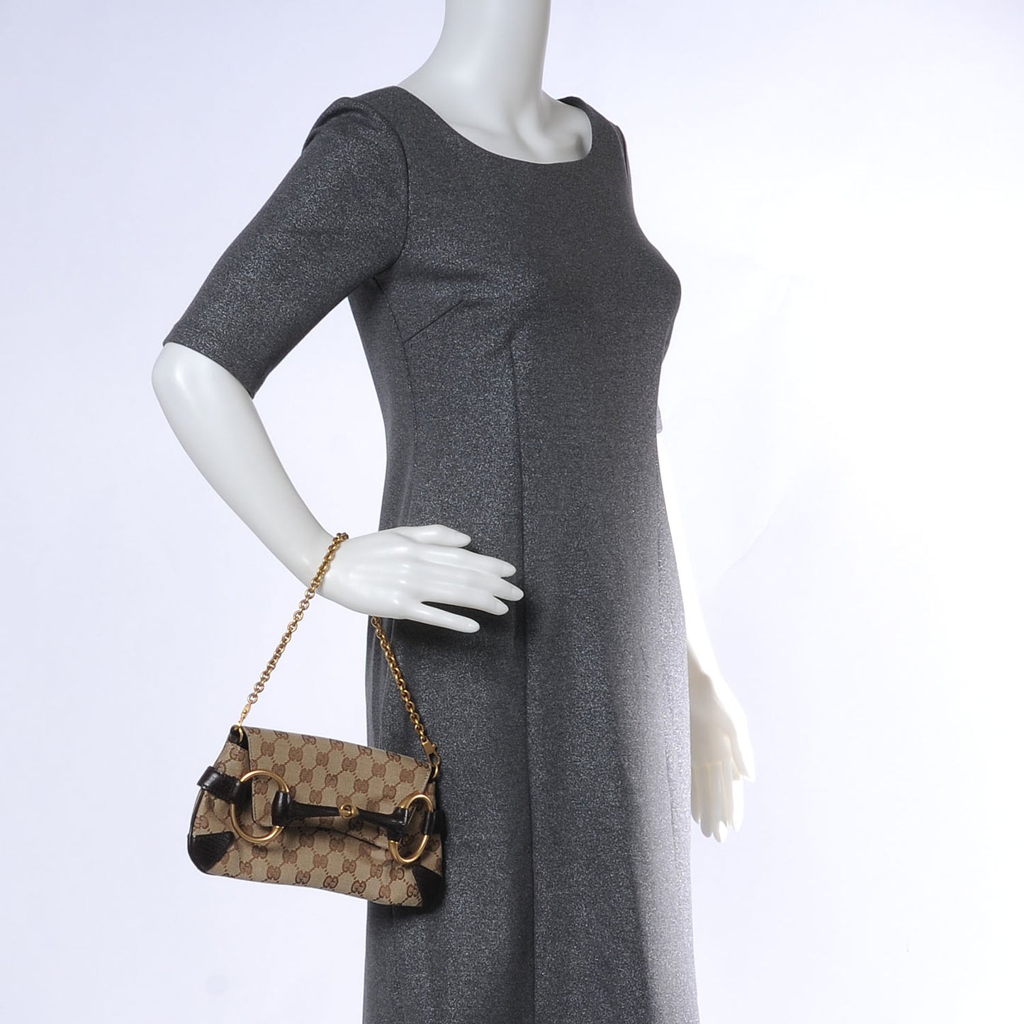 Monogram Horsebit Clutch Ebony