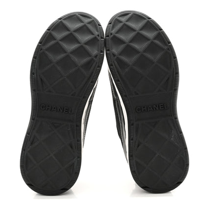Chanel Velvet Calfskin Mixed Fibers CC Sneakers 35.5 Black 5 of 9