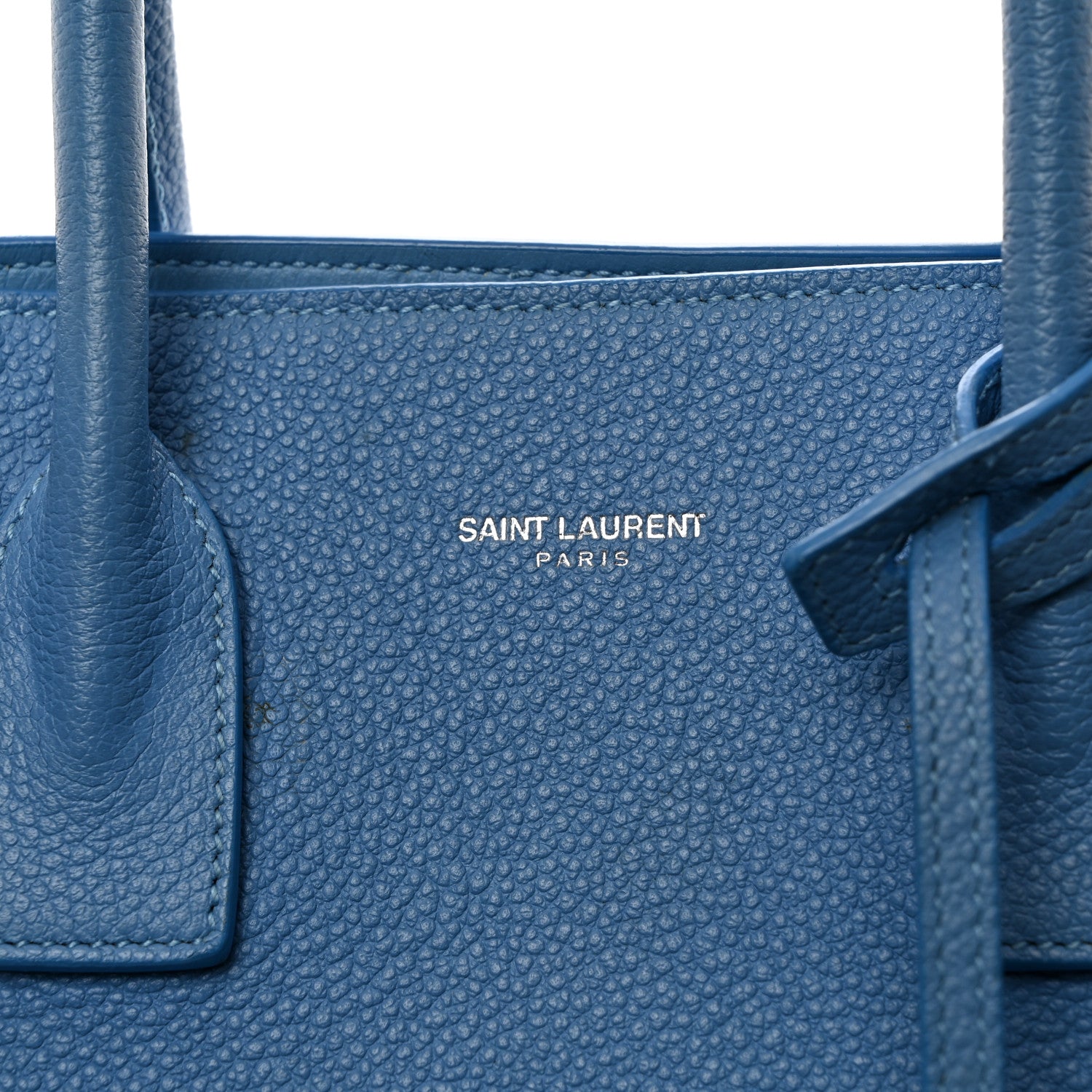 Saint Laurent Grained Calfskin Baby Sac De Jour Blue Clair 6 of 13