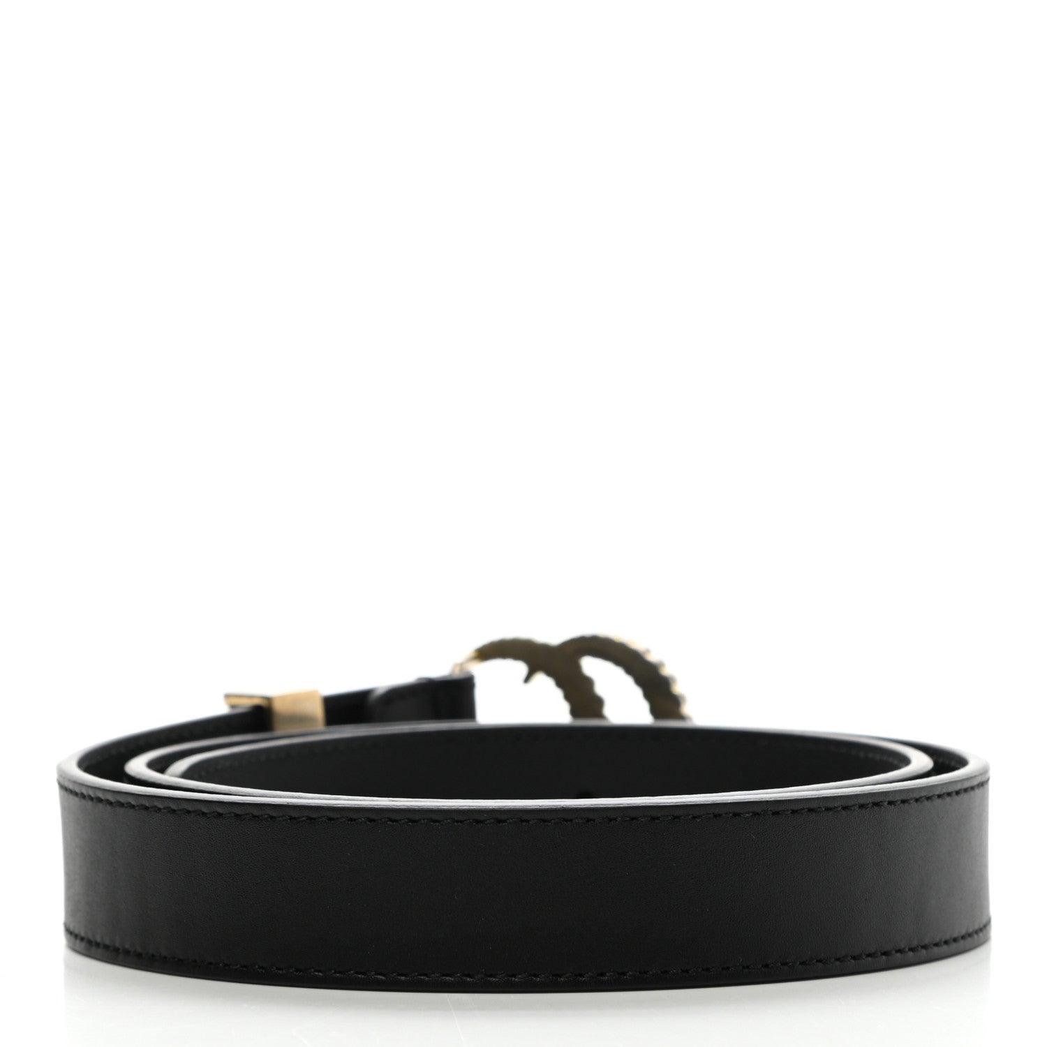Gucci Moon Calfskin Torchon Double G 25mm Belt 75 30 Black 2 of 6