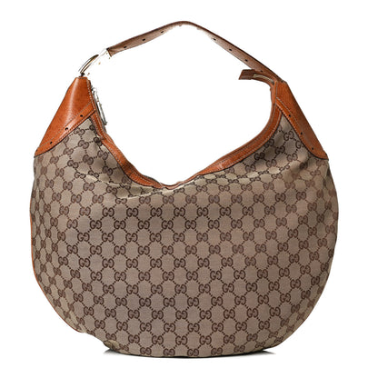 Gucci Monogram Horsebit Glam Hobo Tan 1 of 17
