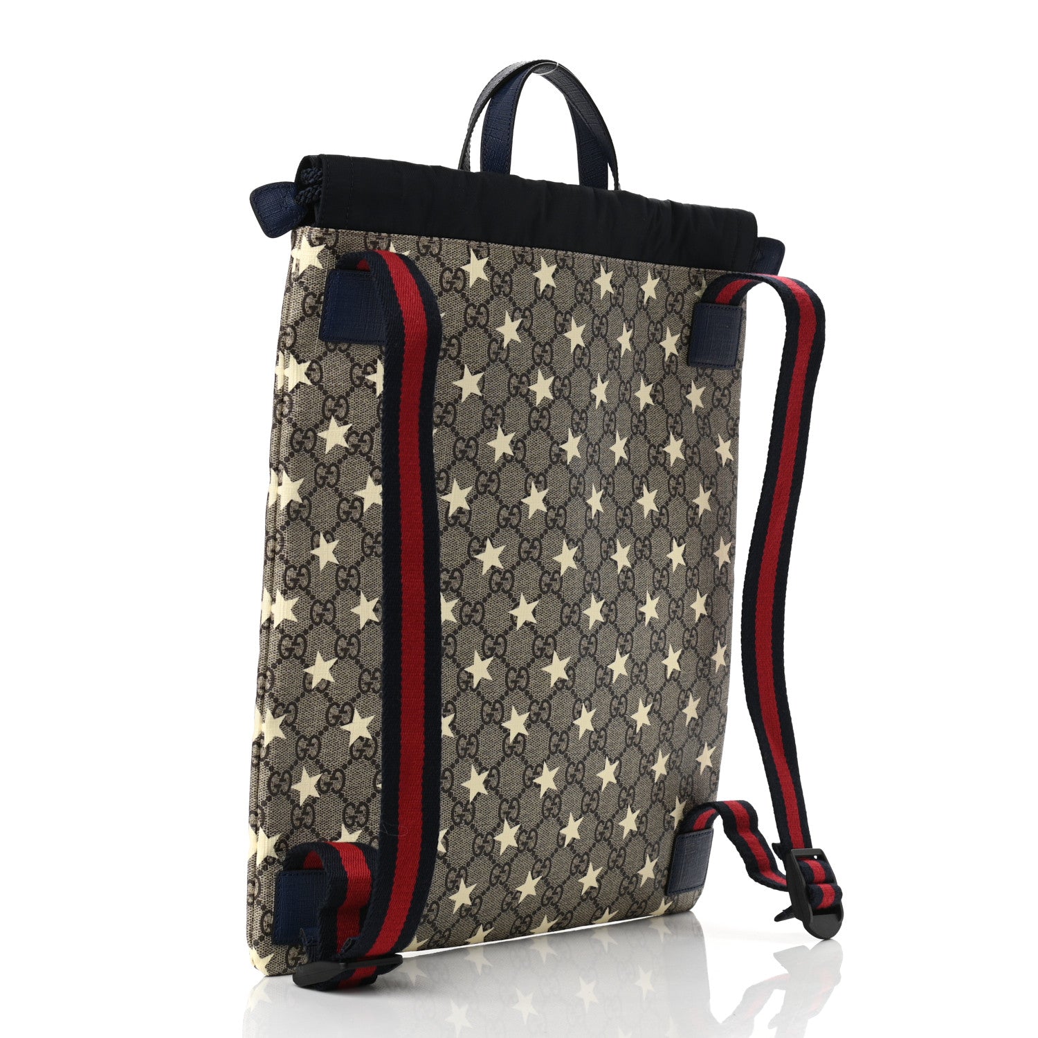 Gucci Soft GG Supreme Monogram Stars Childrens Drawstring Backpack Beige Ebony Yellow Royal 3 of 10