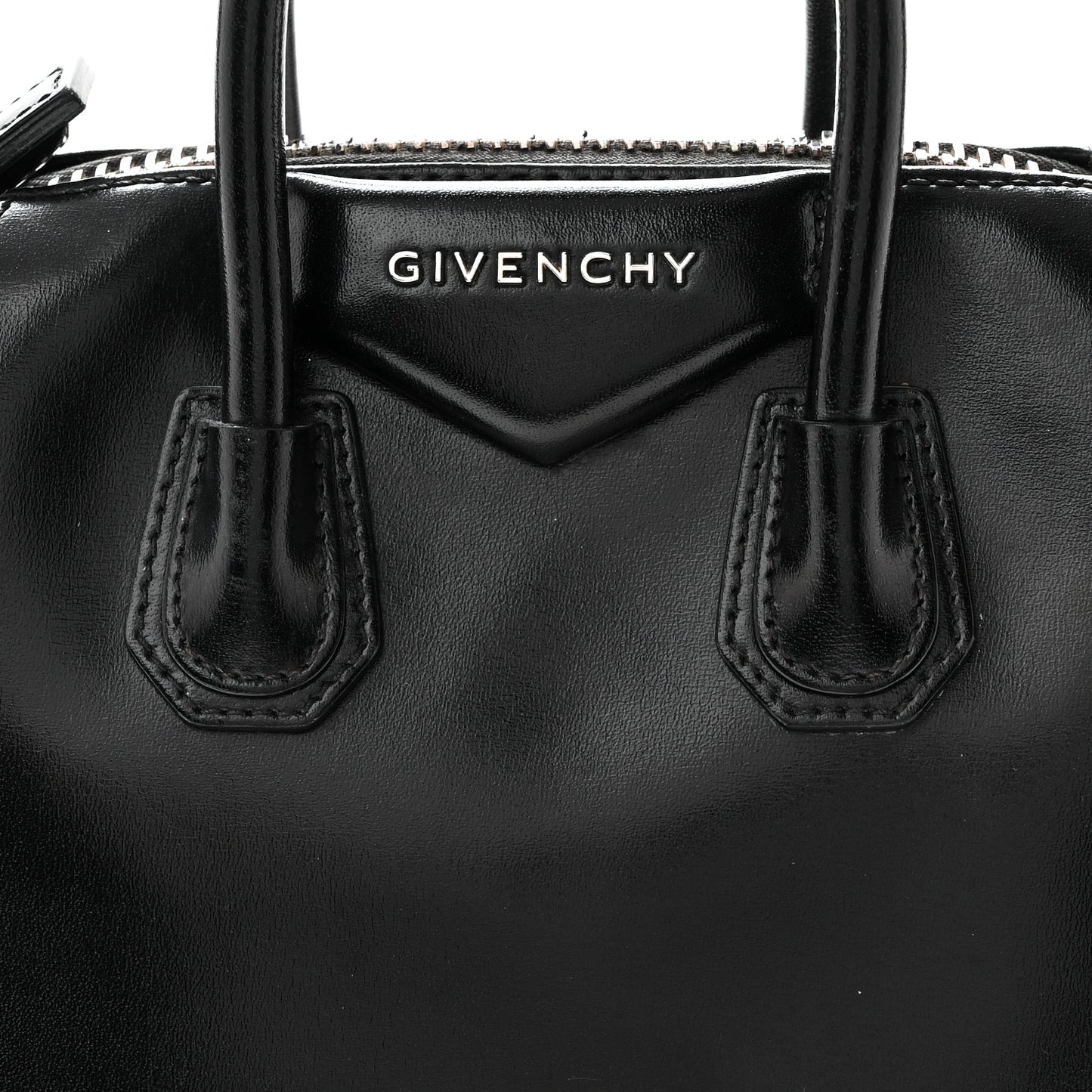 Shiny Lord Calfskin Mini Antigona Black