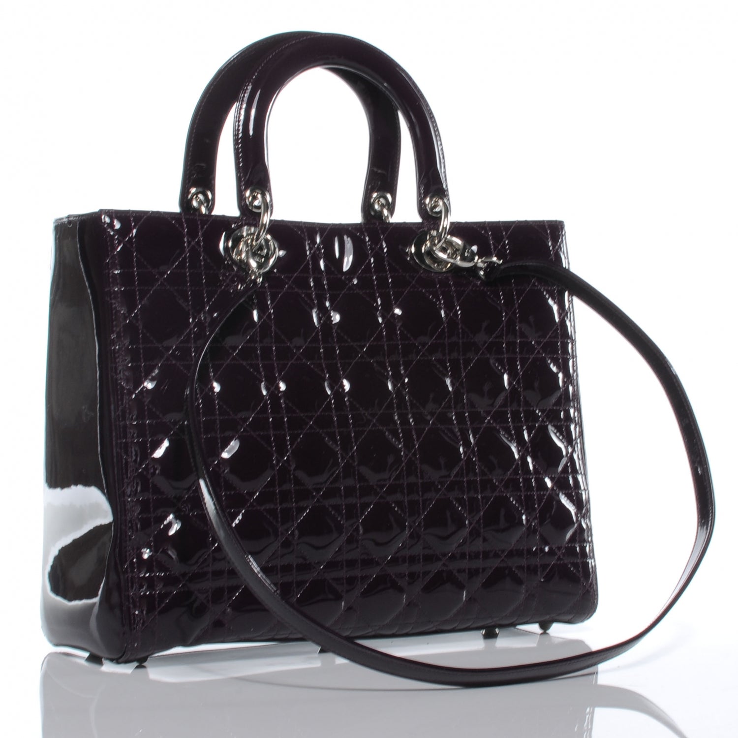 Christian Dior Patent Cannage Large Lady Dior Purple 8 of 8