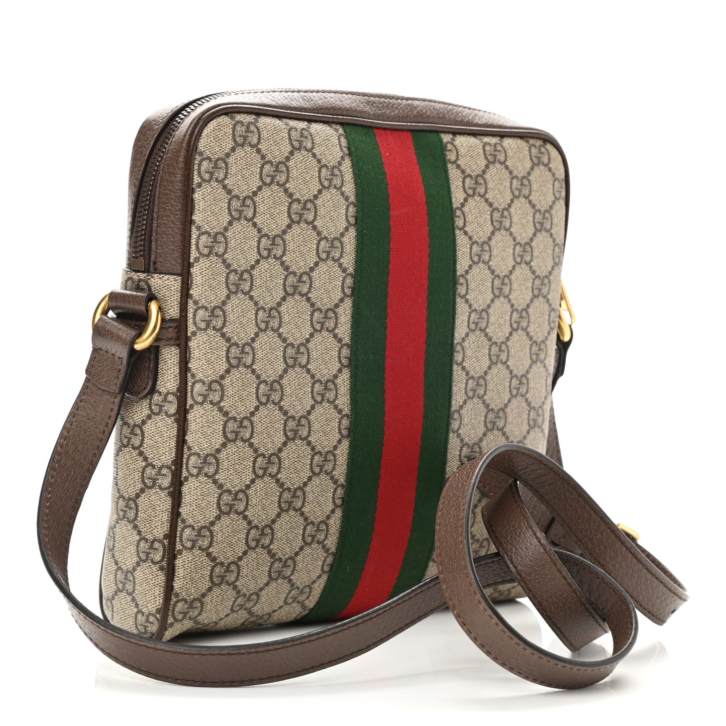 GG Supreme Monogram Web Small Ophidia Messenger Bag Brown