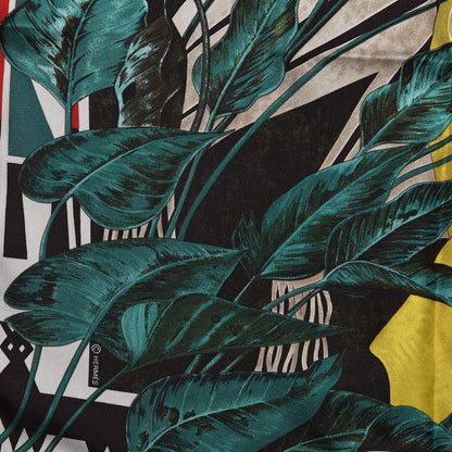 Hermes Silk Wako Ni Scarf 90 Jaune Vert Rouge 4 of 8
