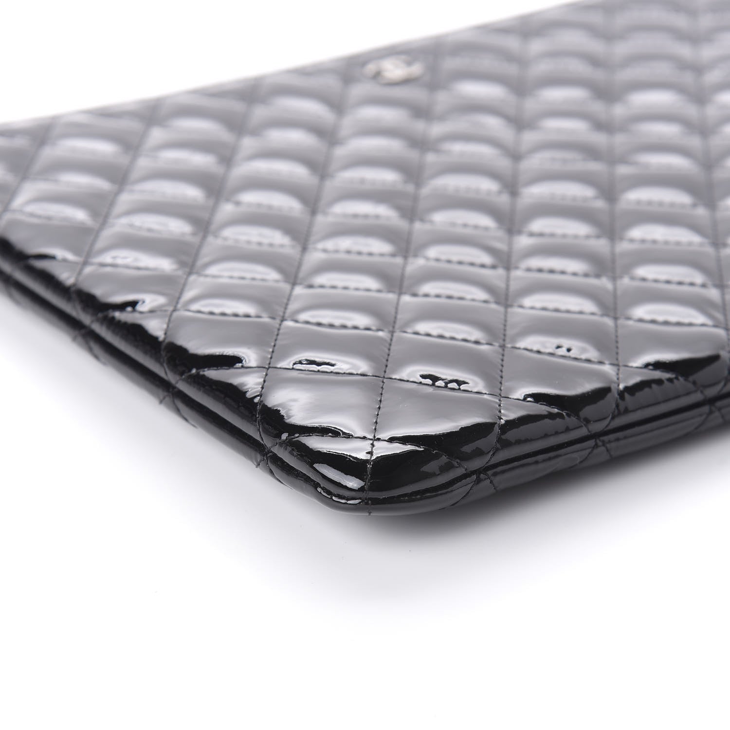Chanel Patent Calfskin Quilted Valentine Hearts Large Cosmetic Case Black 6 of 11