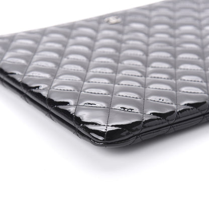 Chanel Patent Calfskin Quilted Valentine Hearts Large Cosmetic Case Black 6 of 11