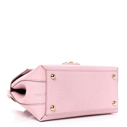 Dolce & Gabbana Iguana Calfskin Embossed Lucia Top Handle Bag Pink 3 of 8