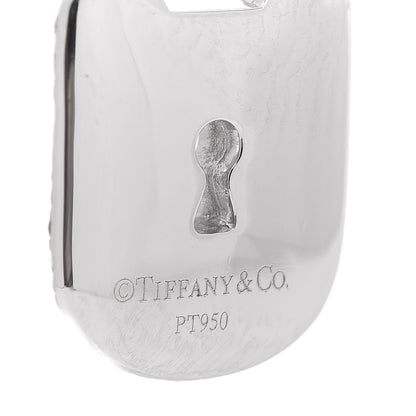 Tiffany Platinum Diamond Small Vintage Lock Pendant 3 of 4
