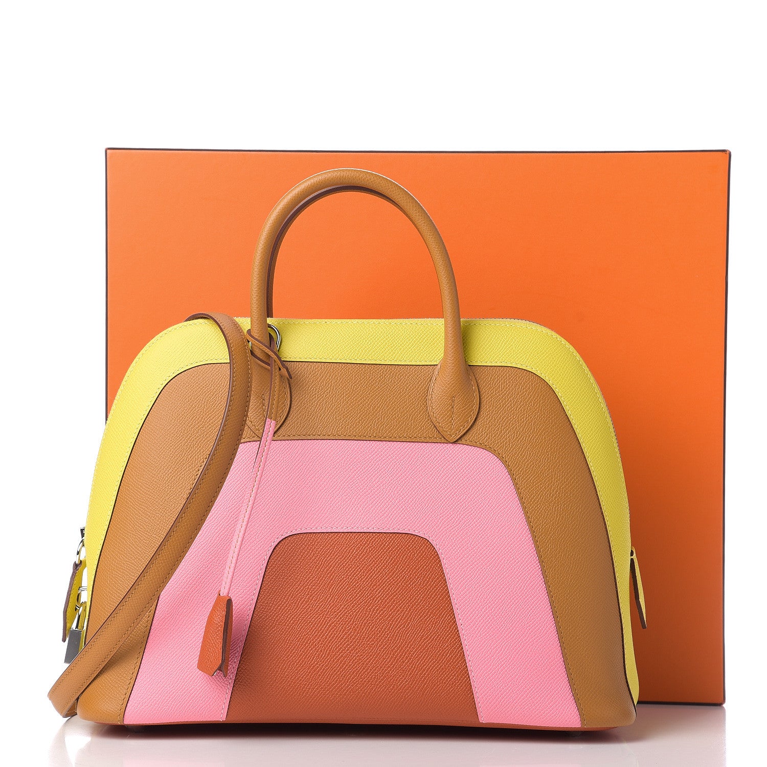 Hermes Epsom 1923 Sunrise Bolide 30 Lime Sesame Rose Confetti Terre Battue 10 of 10