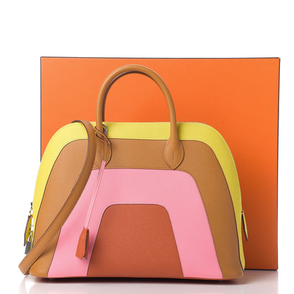 Hermes Epsom 1923 Sunrise Bolide 30 Lime Sesame Rose Confetti Terre Battue 10 of 10