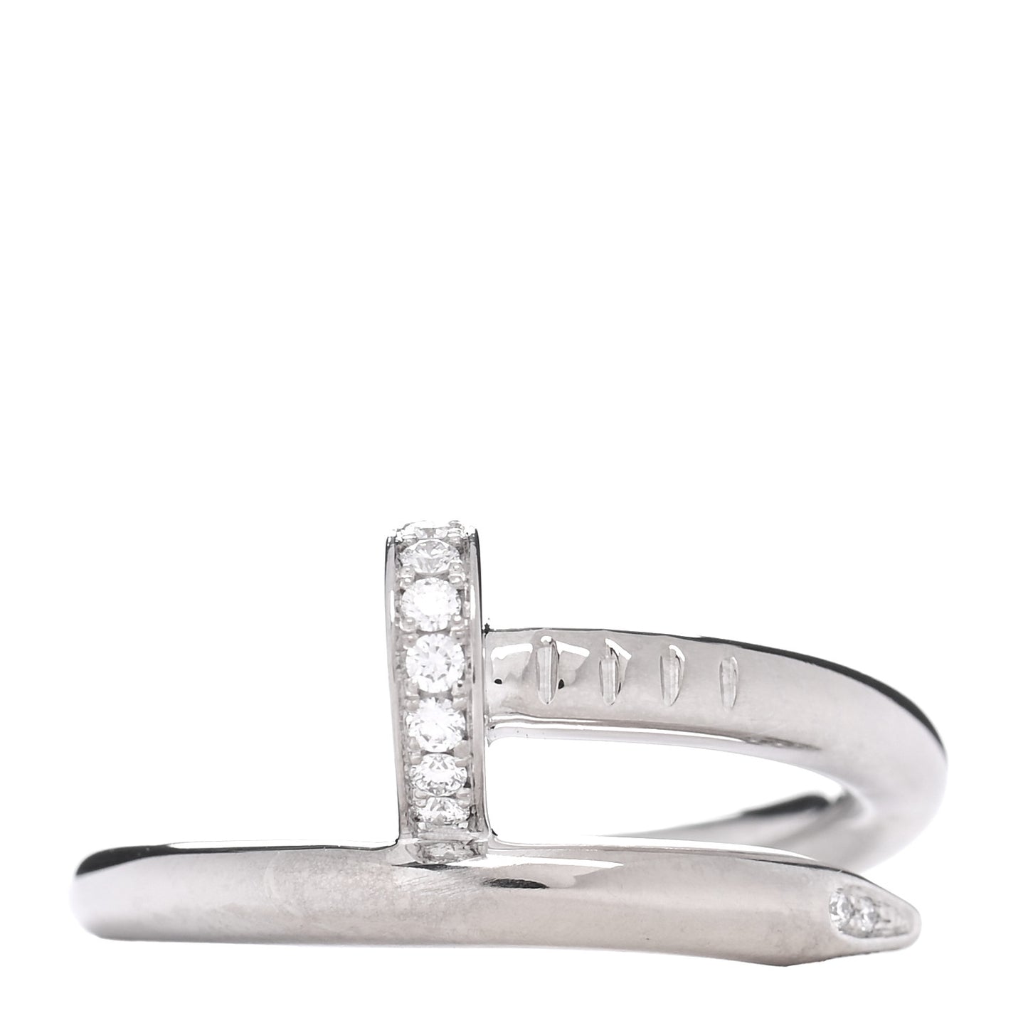 18K White Gold Diamond Juste Un Clou Ring 49 4.75