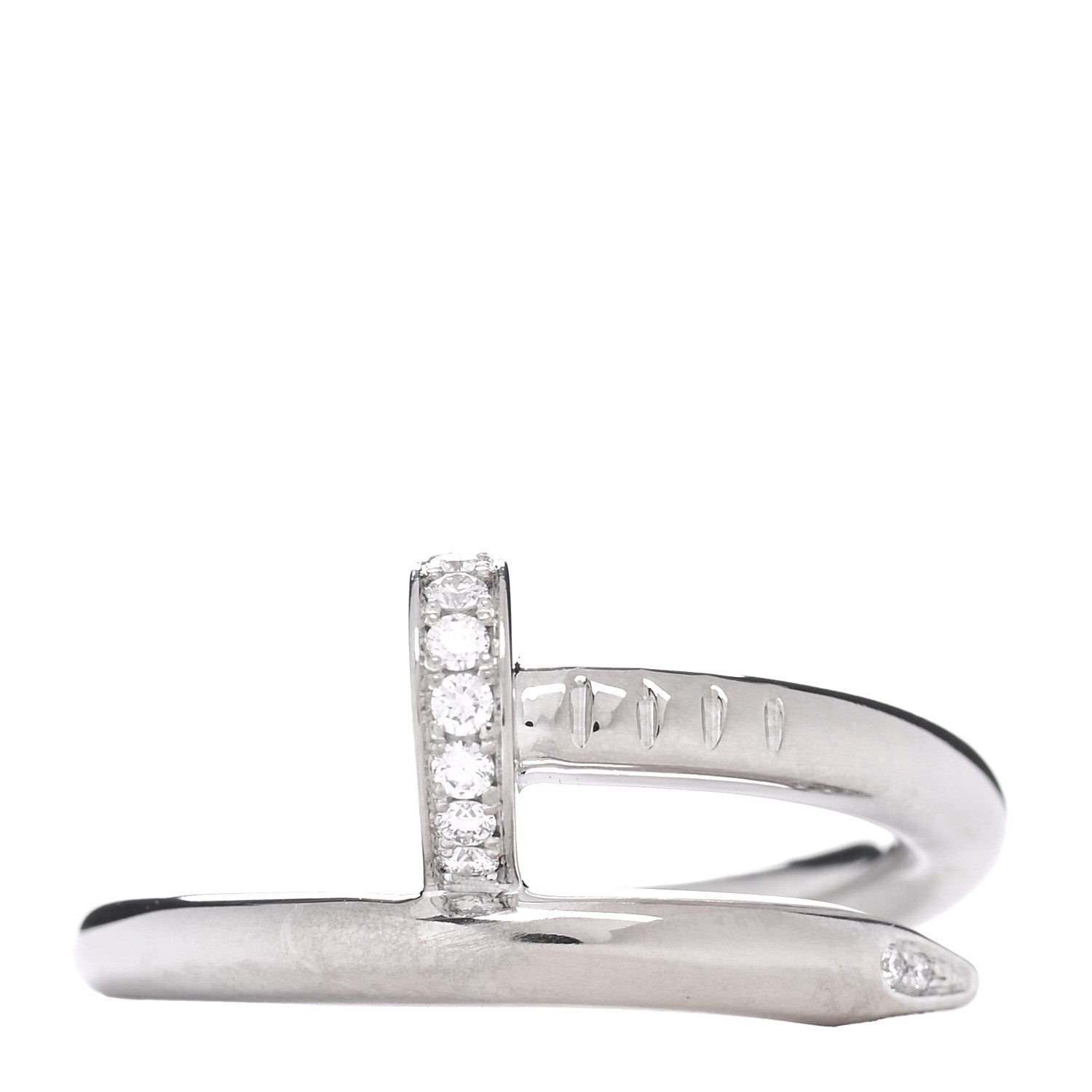 Cartier 18K White Gold Diamond Juste Un Clou Ring 49 4.75 1 of 5
