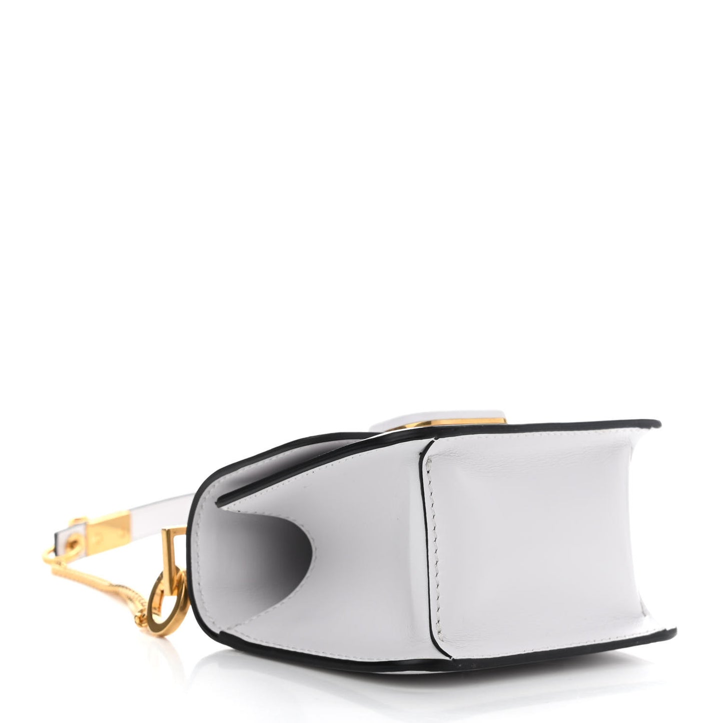 Smooth Calfskin Micro VSling Shoulder Bag White