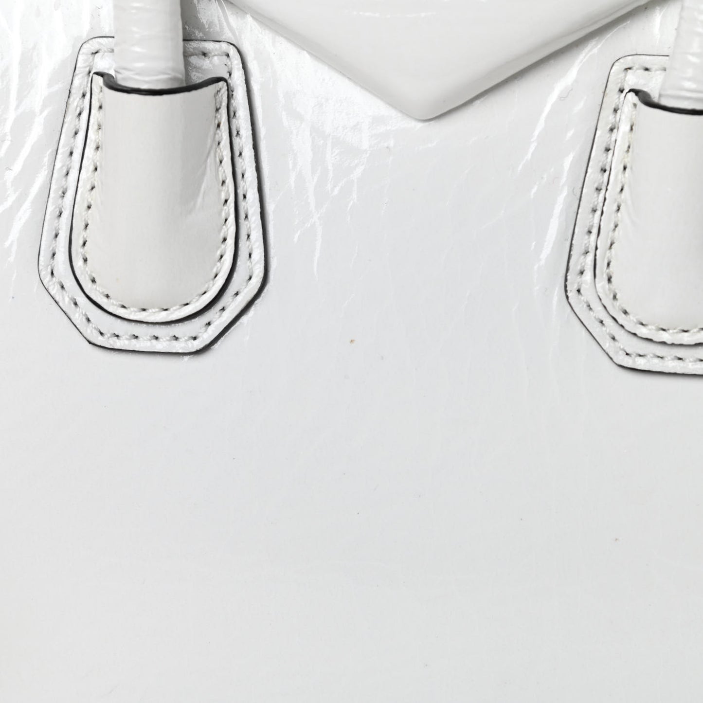 Crinkled Patent Calfskin Mini Antigona White