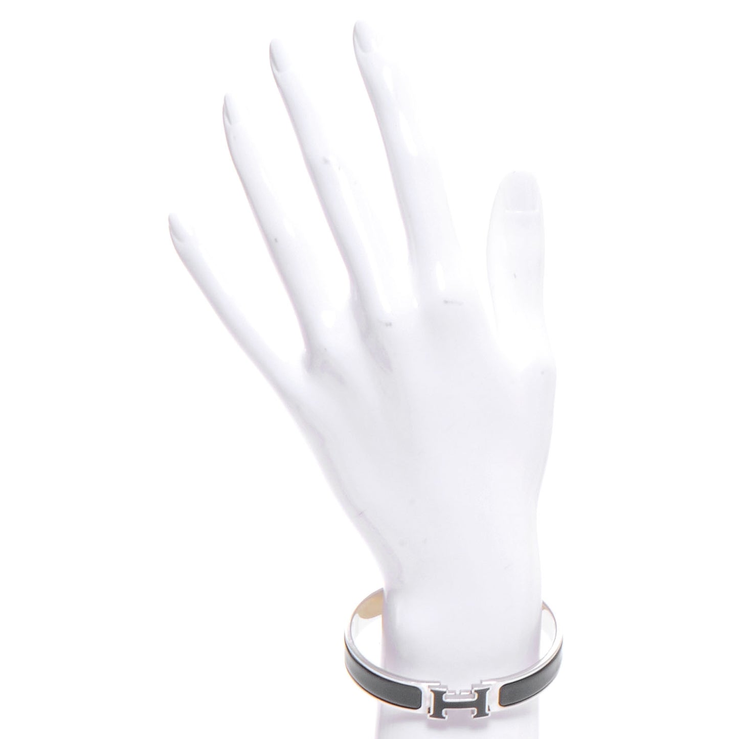 Enamel Narrow Clic Clac H Bracelet PM Black