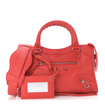 Balenciaga Matte Goatskin Rubber Covered Classic Hardware Mini City Rouge Coquelicot Rouge Braise 1 of 12