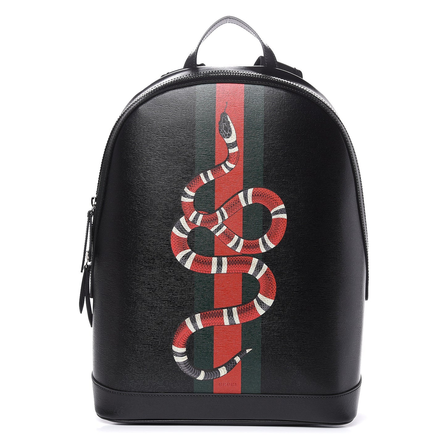 Calfskin Kingsnake Dome Backpack Black