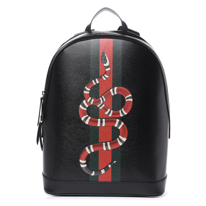 Gucci Calfskin Kingsnake Dome Backpack Black 1 of 11