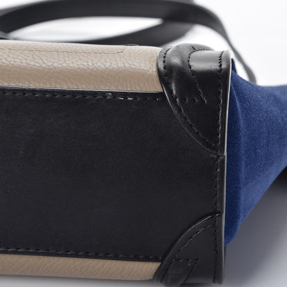 Celine Elephant Calfskin Suede Tri-color Nano Luggage Sand 9 of 14