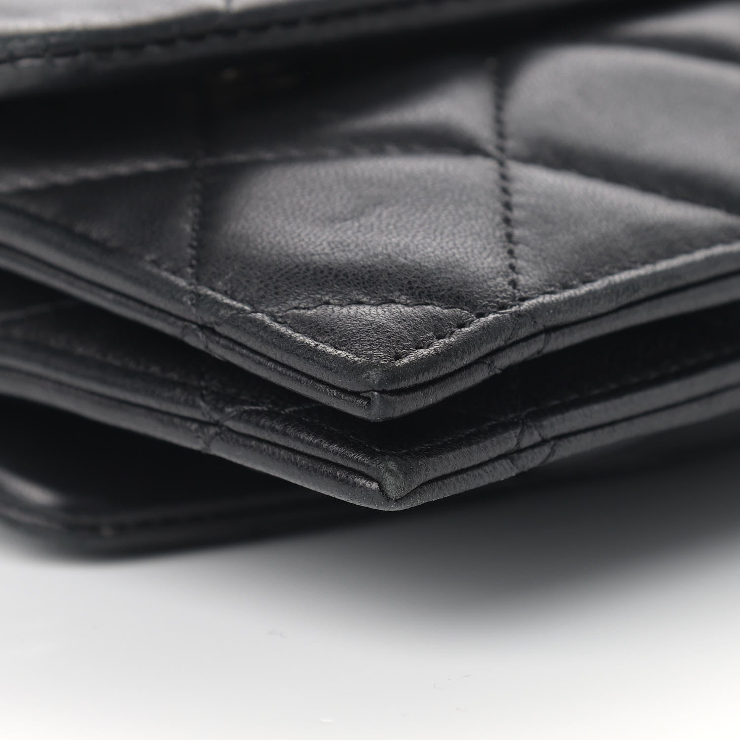 Chanel Lambskin Quilted Double Sided Wallet On Chain WOC Black 9 of 15