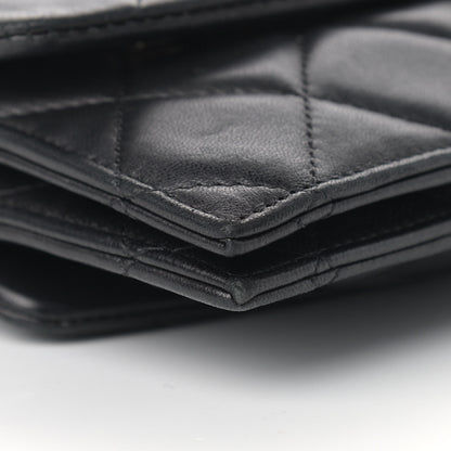 Chanel Lambskin Quilted Double Sided Wallet On Chain WOC Black 9 of 15