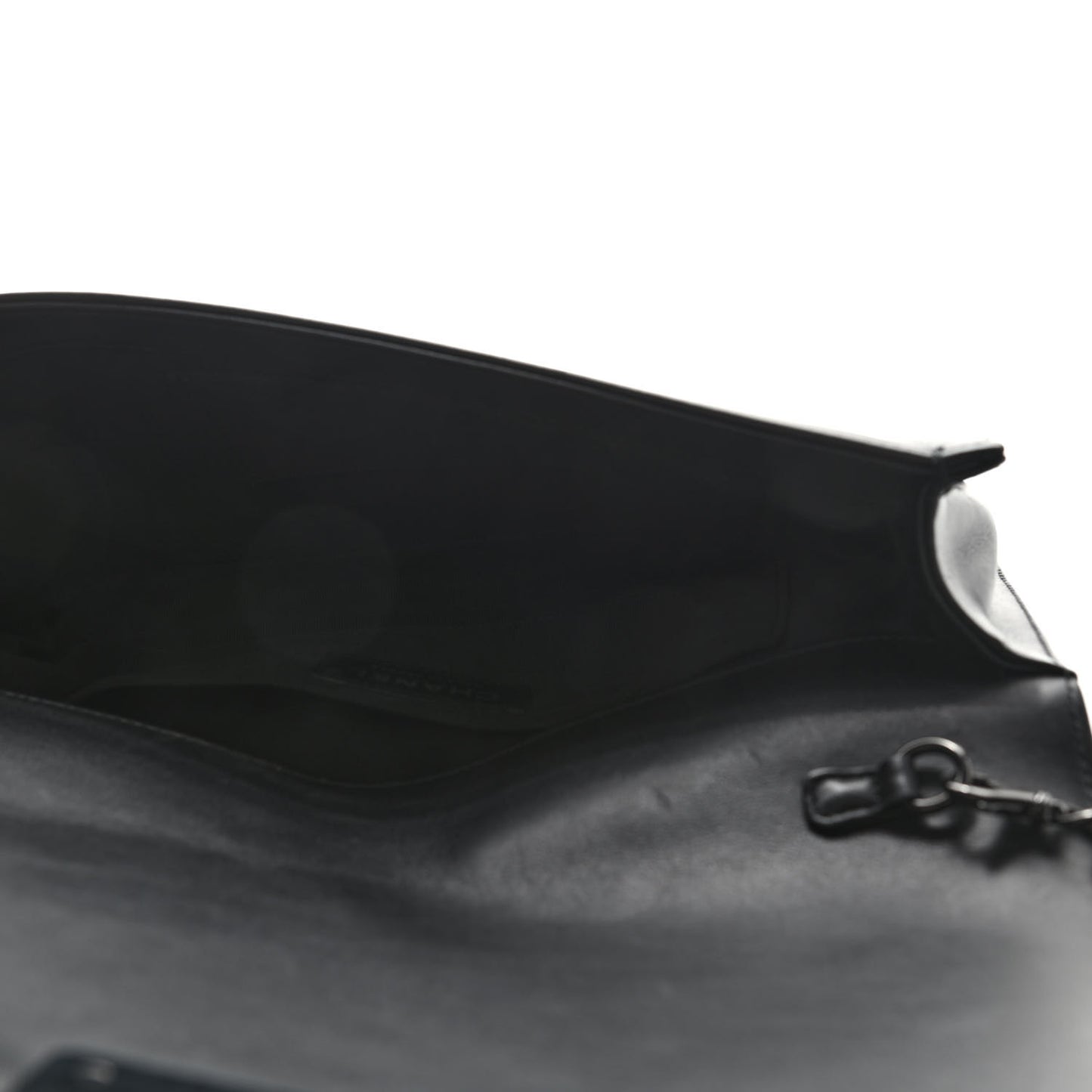 Calfskin Quilted Boy Clutch With Removable Chain So Black