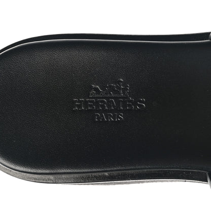 Hermes Calfskin Suede Eze 30 Sandals 36 Black 7 of 9