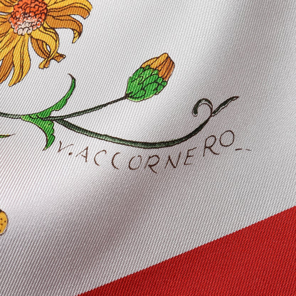 Gucci Silk Monogram Flora Fluo Square Scarf Red 5 of 9