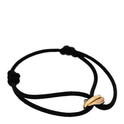 Cartier 18k Pink Yellow White Gold Trinity Adjustable Cord Bracelet Black 1 of 3