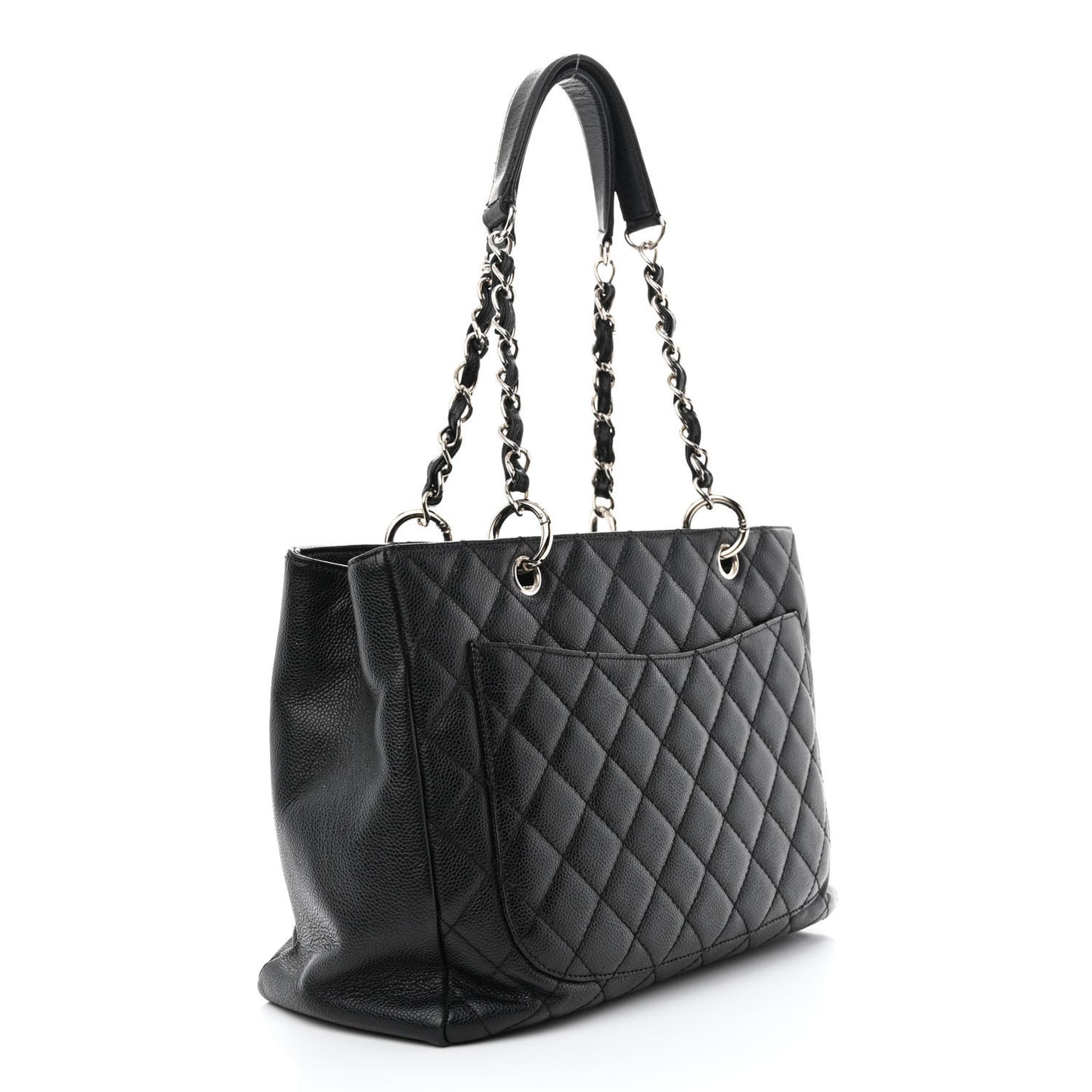 Caviar Quilted Grand Shopping Tote GST Black